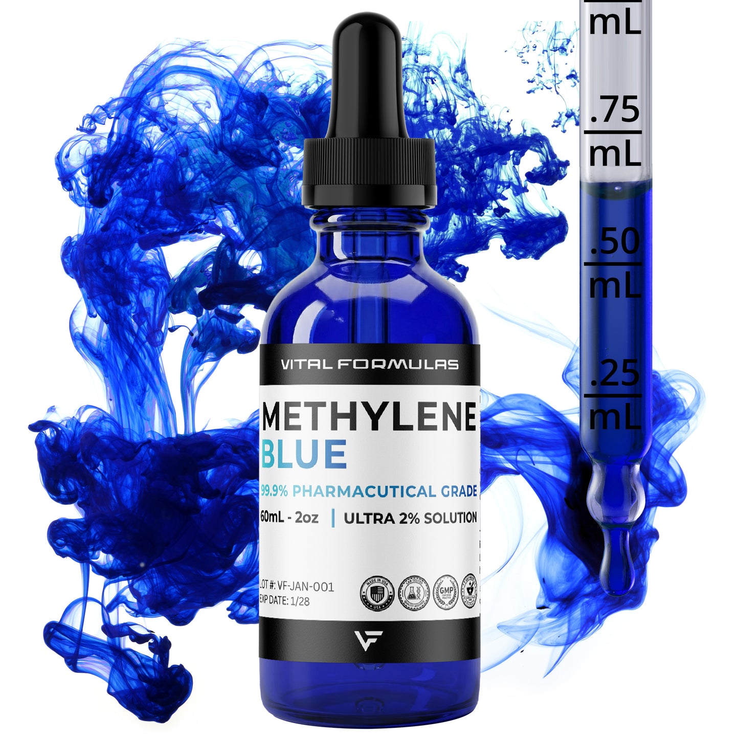 Methylene Blue Ultra 2% Solution | 60mL 2oz bottle