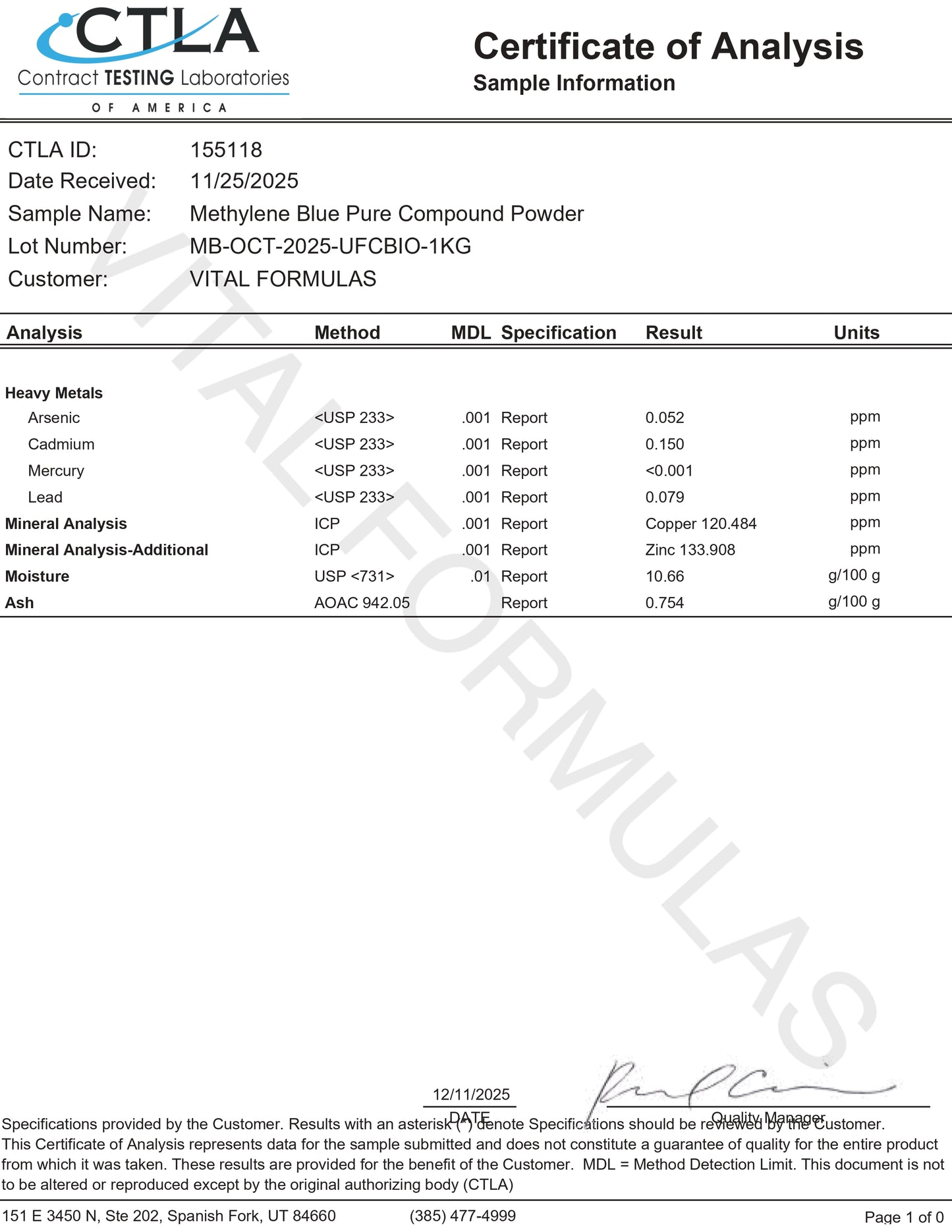 Methylene Blue Ultra 2% Solution | 60mL 2oz bottle